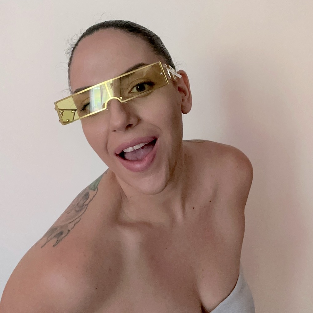 Skinny Yellow Retro Sunglasses